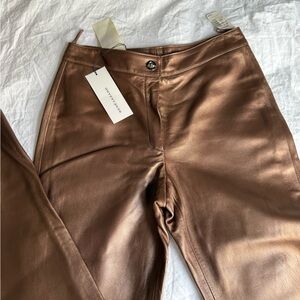 Rene Lezard Copper Leather Trousers